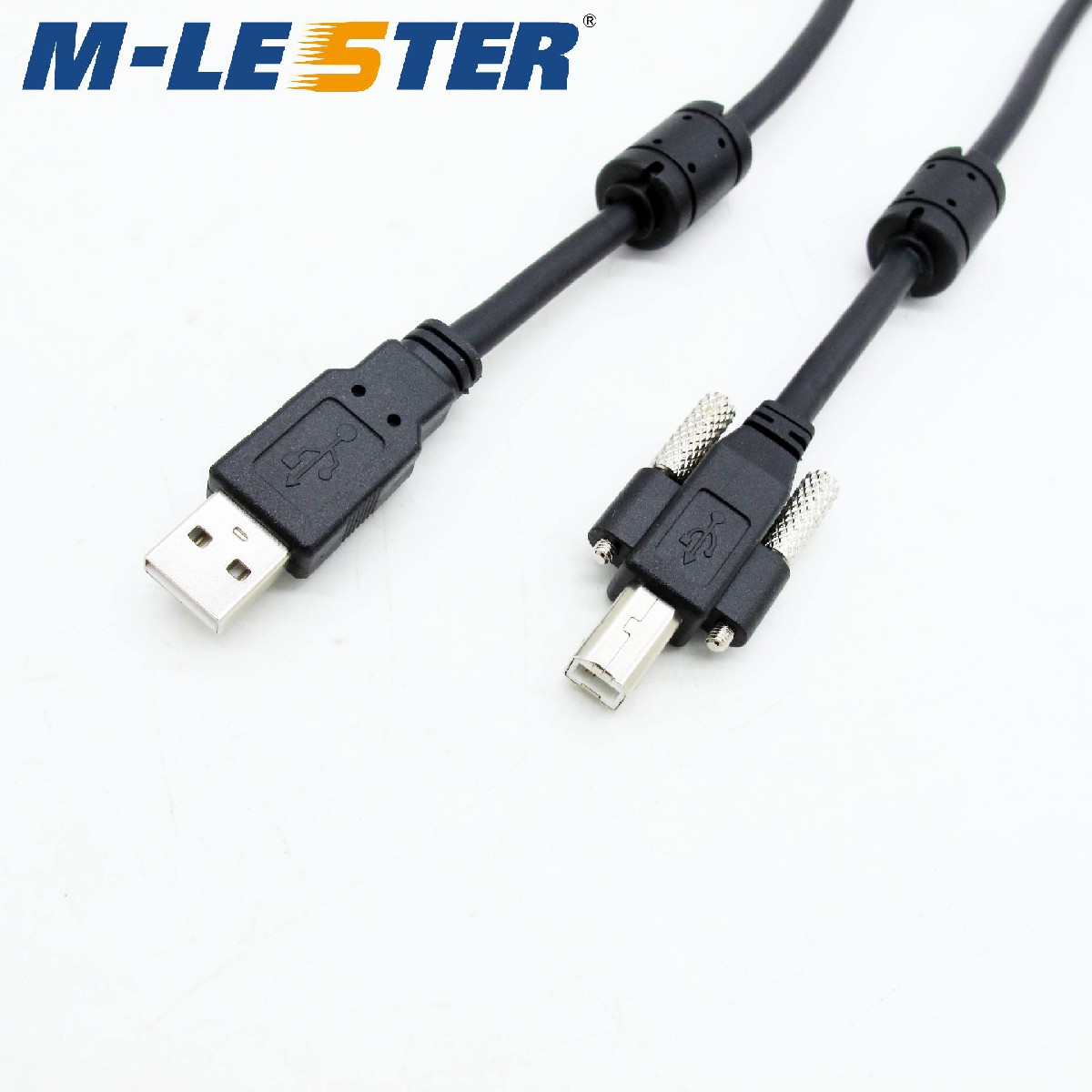 USB打印线2.0双绞双屏蔽双磁环B头长螺丝数据线