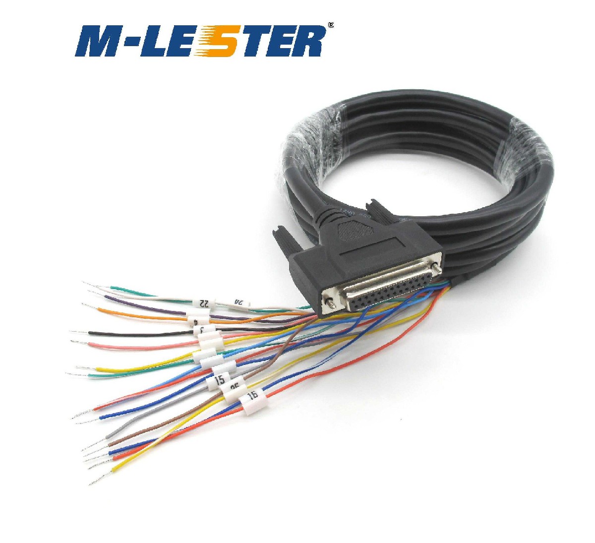 DB25数据连接线+剥皮上锡带号码管