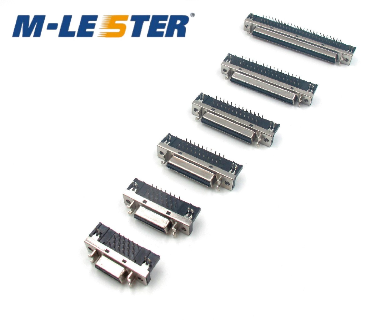 SCSI DB20.DB26.DB40.DB50.DB68.DB100公母间距1.27 90度板端连接器