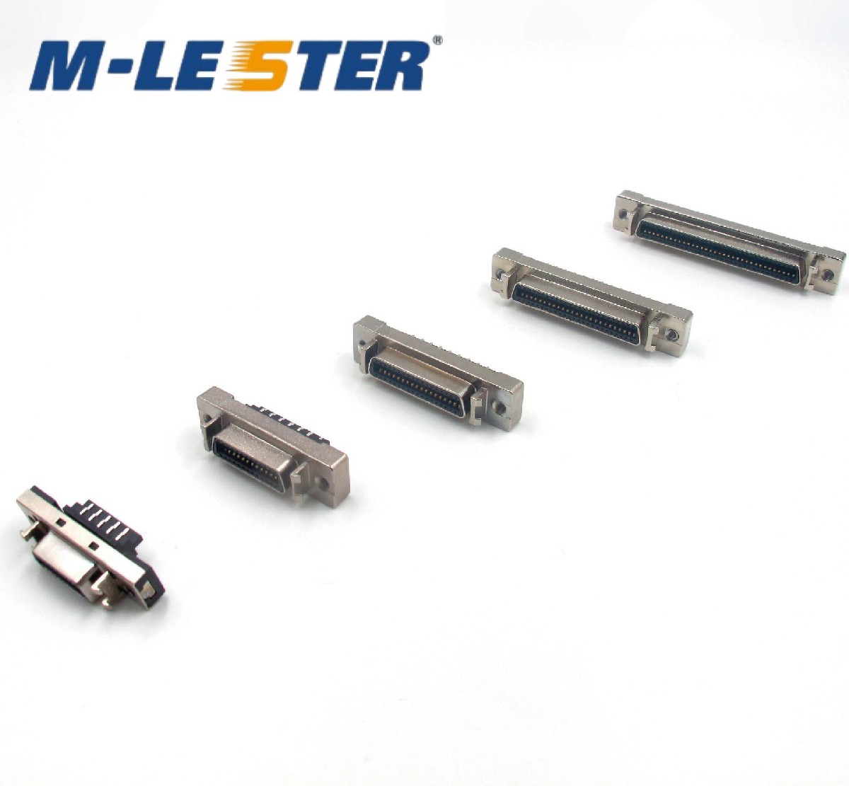 SCSI CN14.CN20.CN26.CN36.CN50.CN68母焊线一体支架式连接器