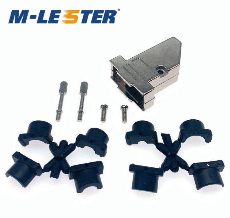 9芯，15芯(三排)锌合金铁壳螺丝式45度出线连接器