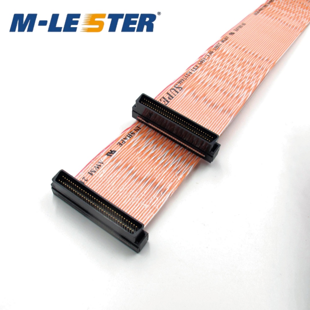 SCSI DB68针转DB68针0.635全塑双绞彩排线间距1.27